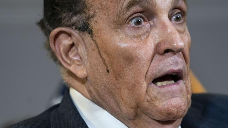 Rudy Giuliani speaks to the press about various lawsuits related to the 2020 election, inside the Republican National Committee headquarters on November 19, 2020 in Washington, DC. Picture: Drew Angerer/Getty Images/AFPSource:AFP