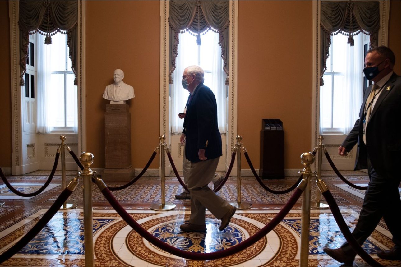 Senate Majority Leader Mitch McConnell said all outstanding issues regarding the coronavirus relief package had been settled. PHOTO: MICHAEL REYNOLDS/SHUTTERSTOCK