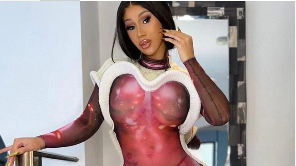 Cardi B went shopping in Beverly Hills in a very see-through dress. Picture: Instagram/cardibSource:Supplied
