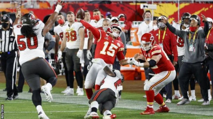 Patrick Mahomes threw for 270 yards but finished with two interceptions and was sacked three times