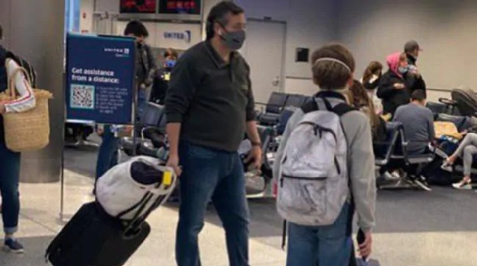 Ted Cruz at the airport yesterday. Picture: TwitterSource:NewsComAu