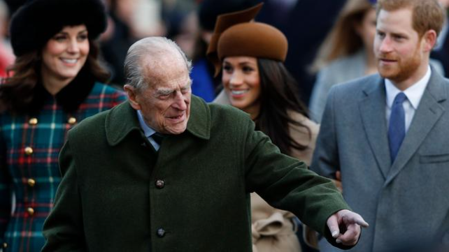 Prince Philip with the Kate, Meghan and Harry at a church service on Christmas Day 2017. /Picture: Adrian Dennis/AFPSource:AFP