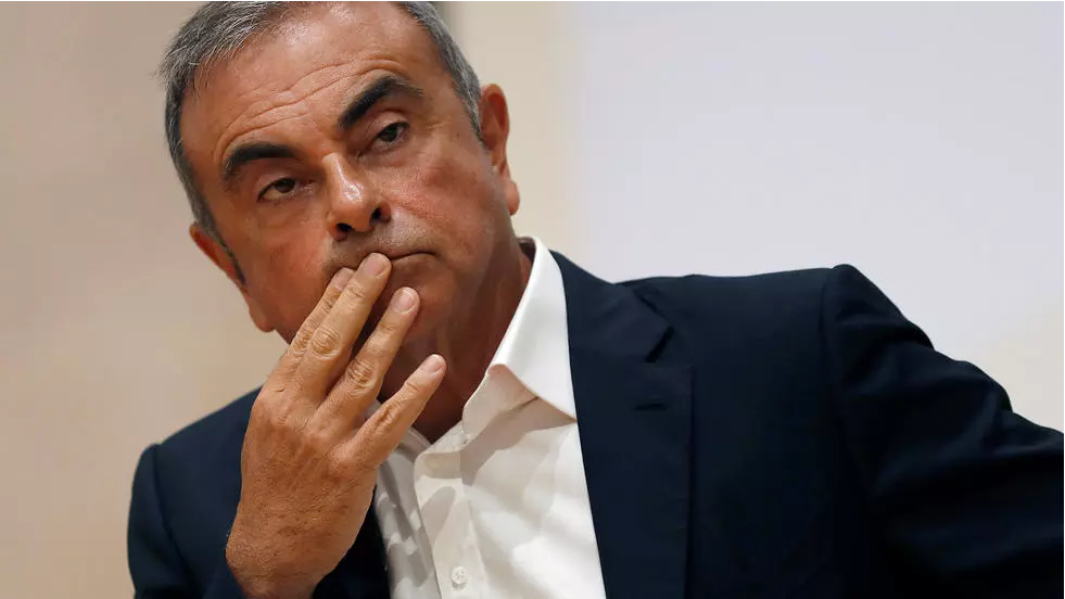 Former Nissan chairman Carlos Ghosn at a news conference in Kaslik, Lebanon, on September 29, 2020. Thursday's ruling came in a case in which Ghosn sought to have his 2018 sacking from Nissan-Mitsubishi overturned and demanded €15 million in compensa