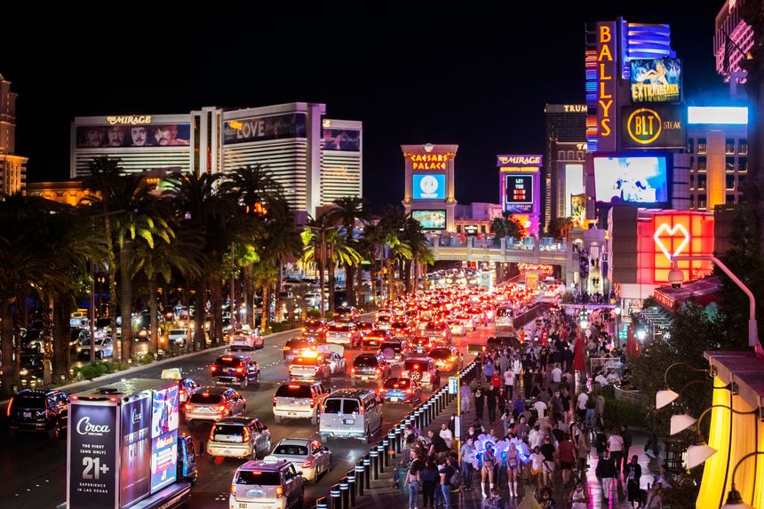 The Las Vegas Strip last year. Older consumers are returning to the Strip and international travelers began coming back in recent weeks. PHOTO: BENJAMIN HAGER/LAS VEGAS REVIEW-JOURNAL/ASSOCIATED PRESS