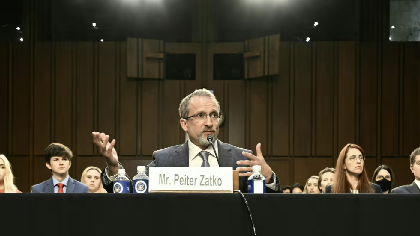 Twitter’s former chief security officer, Peiter Zatko, testifying before the US Senate judiciary committee on Tuesday © Brendan Smialowski/AFP/Getty Images