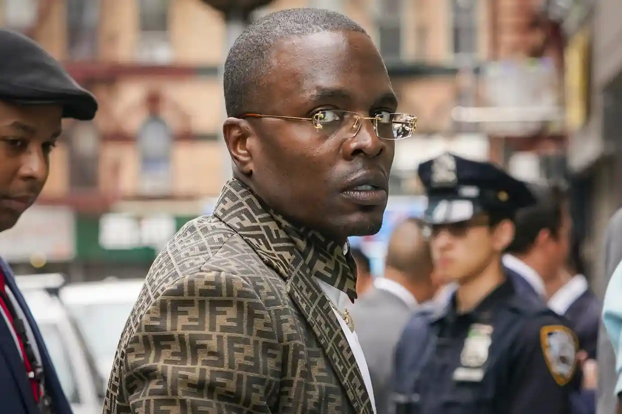 Lamor Miller-Whitehead on 24 May 2022 after he tried to negotiate the surrender of Andrew Abdullah to the NYPD. Photograph: Mary Altaffer/AP
