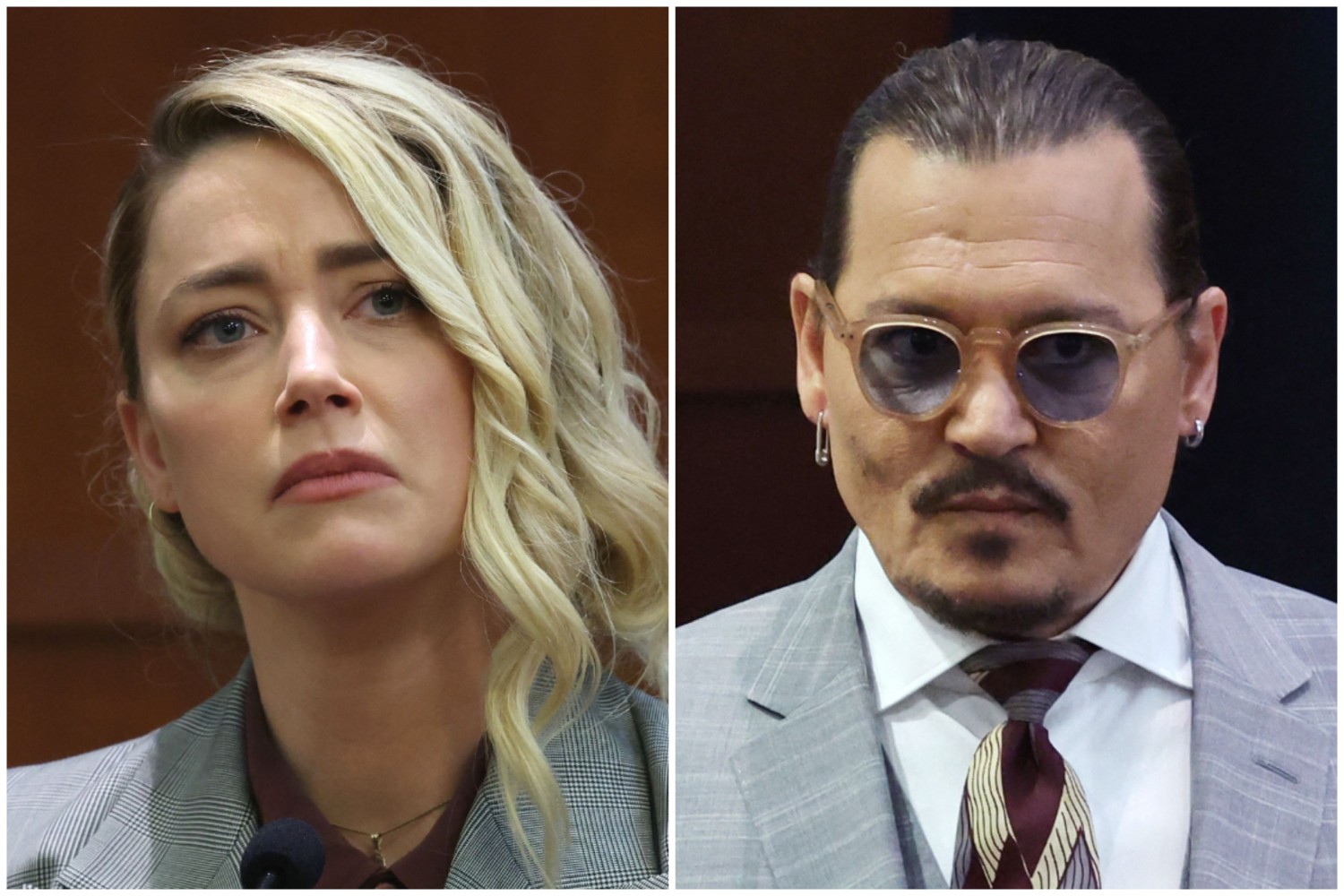Amber Heard (L) and Johnny Depp (R) are returning to court for the final day of their defamation trial on Friday. MICHAEL REYNOLDS/POOL/AFP VIA GETTY IMAGES