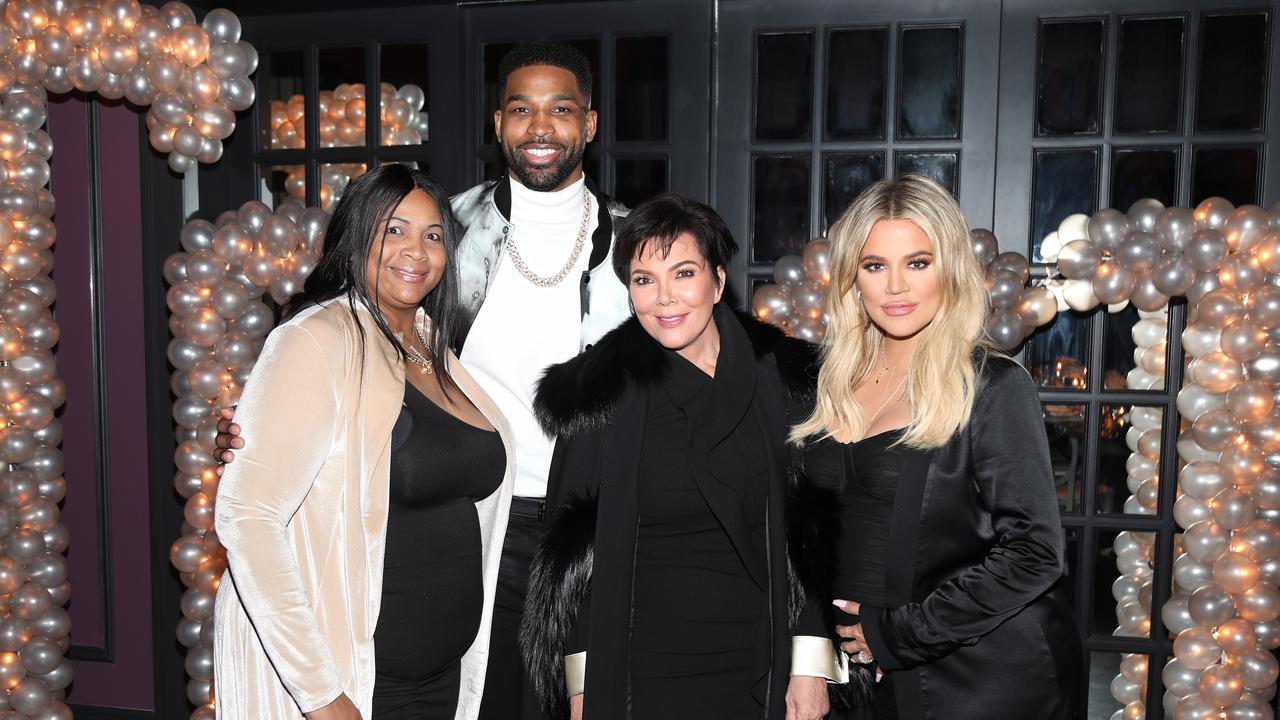 L-R: Andrea Thompson, Tristan Thompson, Kris Jenner and Khloe Kardashian at a 2018 event. Picture: Jerritt Clark/Getty