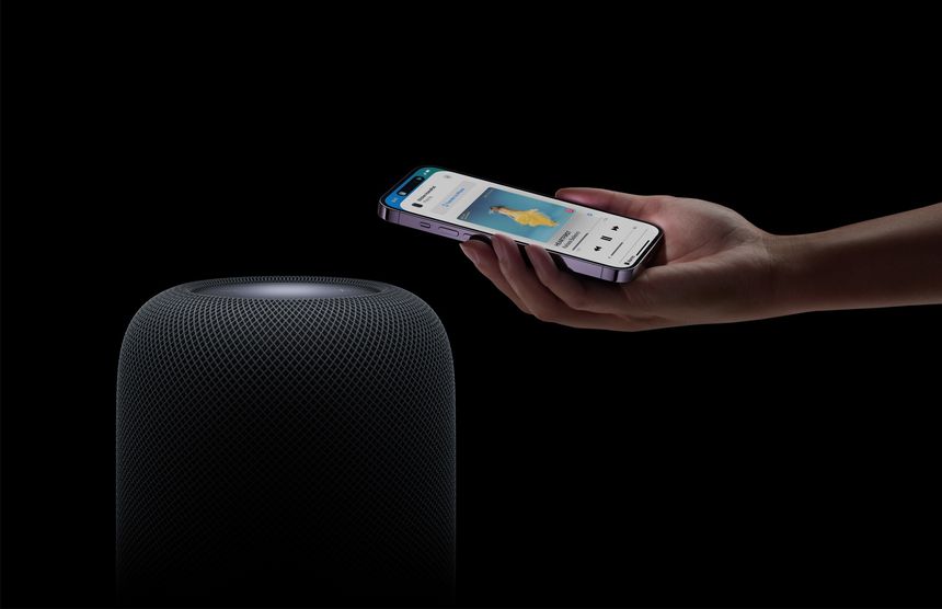 The HomePod can sense temperatures and close blinds when a certain temperature is reached in a room. PHOTO: APPLE