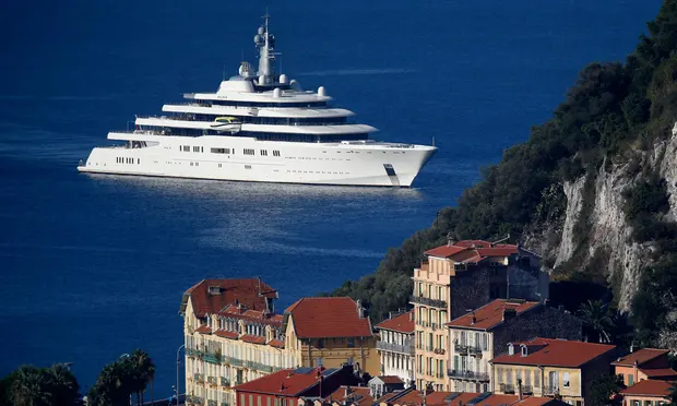  The Eclipse in Nice, France. The 163-metre superyacht has nine decks and two helipads. Photograph: Valéry Hache/AFP/Getty Images