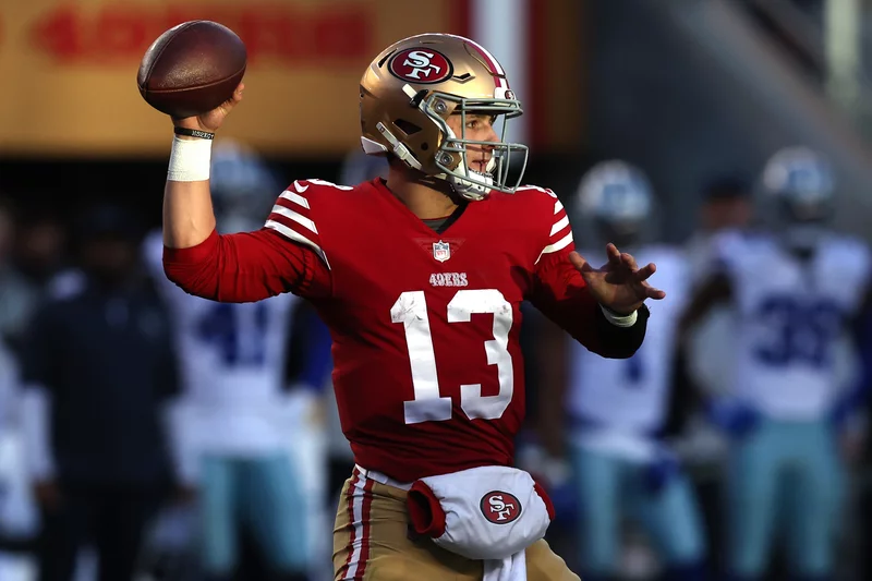 Brock Purdy, the San Francisco 49ers' rookie quarterback, led his team to a win over the Dallas Cowboys last weekend in the NFL playoffs. Lachlan Cunningham/Getty Images