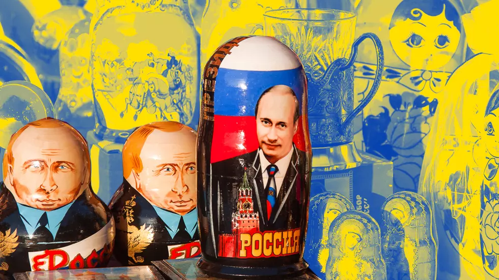 Russian dolls bearing the image of President Vladimir Putin. © Studio graphique FMM / Istock photo