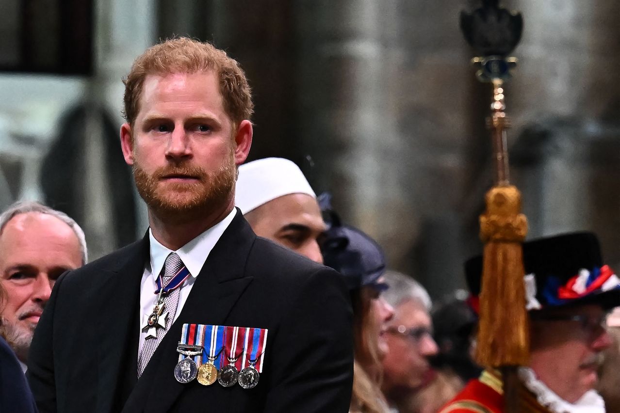 Prince Harry looks on as King Charles III leaves Westminster Abbey after the coronation. BEN STANSALL/AGENCE FRANCE-PRESSE/GETTY IMAGES