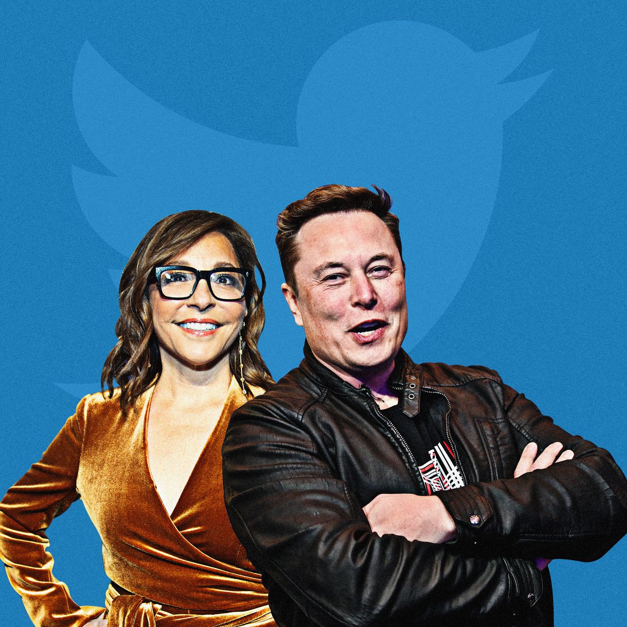 Linda Yaccarino, the new CEO of Twitter, and Elon Musk. PHOTO ILLUSTRATION BY EMIL LENDOF/THE WALL STREET JOURNAL; PHOTOS: GETTY IMAGES
