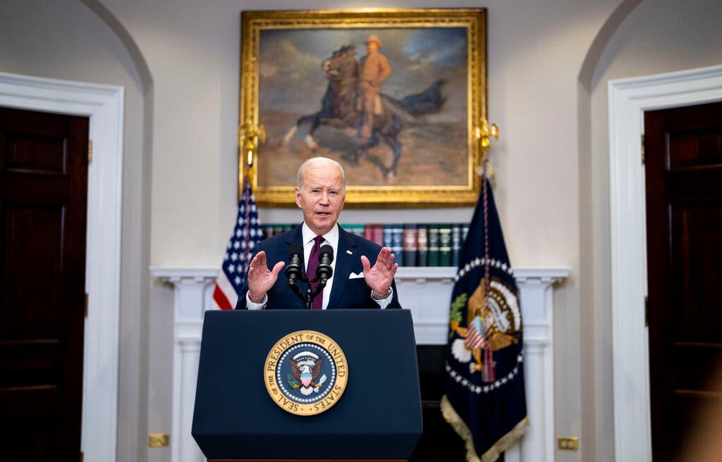 The lawsuit named as defendants President Biden and dozens of federal officials.Credit...Doug Mills/The New York Times