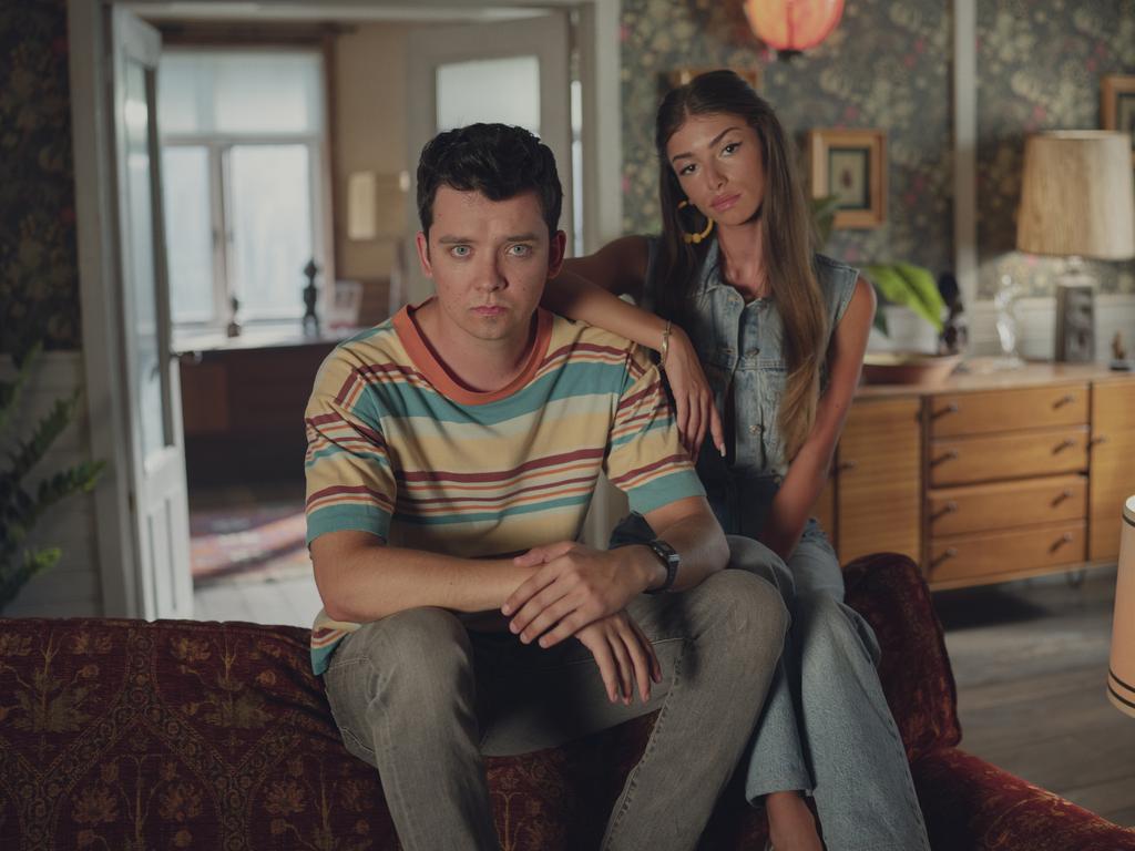 Sex Education stars Asa Butterfield (Otis) and Mimi Keene (Ruby) in a Season 4 promo pic. Picture: Netflix