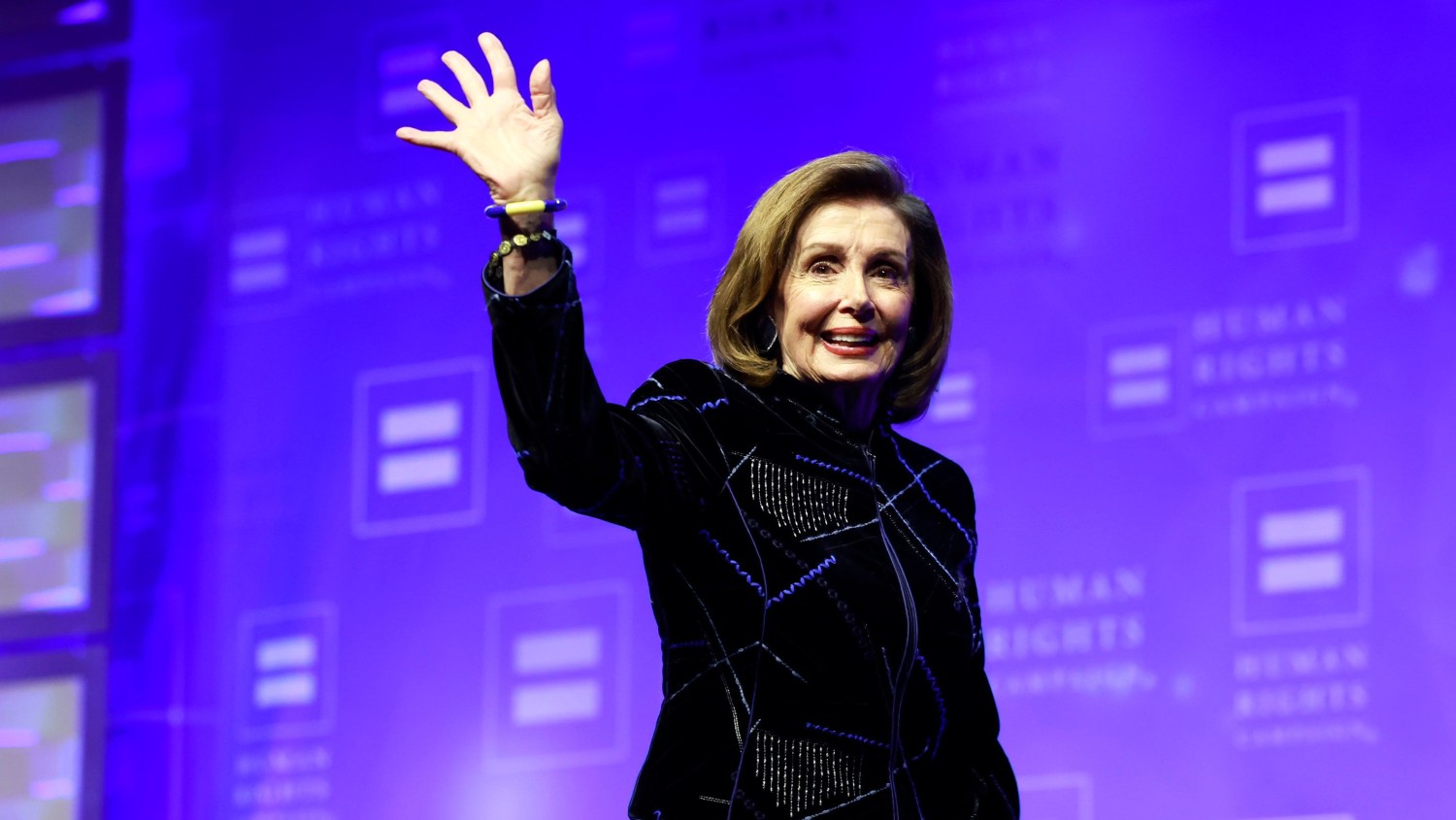  Rep. Nancy Pelosi speaks onstage during the Human Rights Campaign Dinner at JW Marriott Los Angeles L.A. LIVE on March 25. Emma McIntyre/Getty Images for Human Rights Campaign