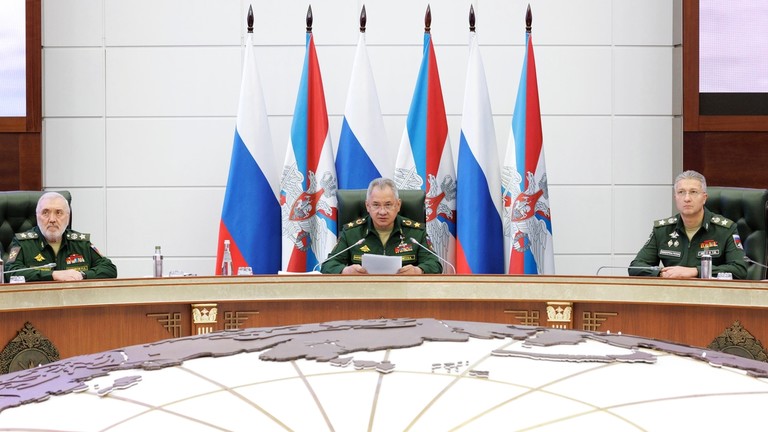 Russian Defense Minister Sergey Shoigu speaks at the ministerial meeting in Moscow, Russia, on September 26, 2023. ©  Sputnik / Vadim Savitsky