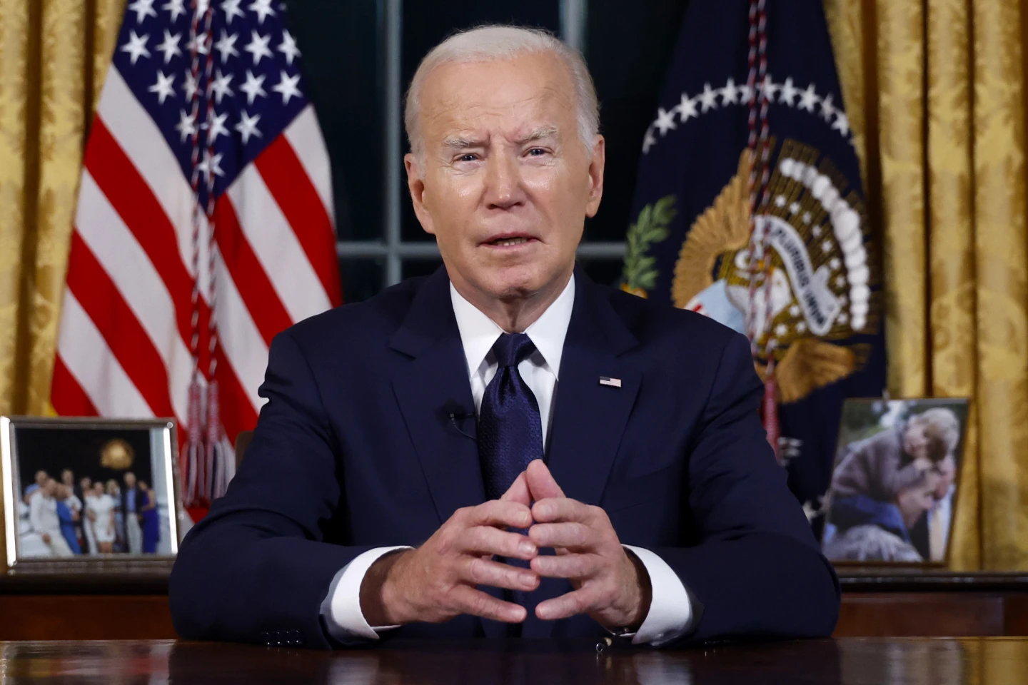 Addressing the nation from the Oval Office, President Joe Biden made his case for major U.S. backing of Ukraine and Israel in a time of war, declaring Thursday night that support is “vital for America’s national security.” (Oct. 19)