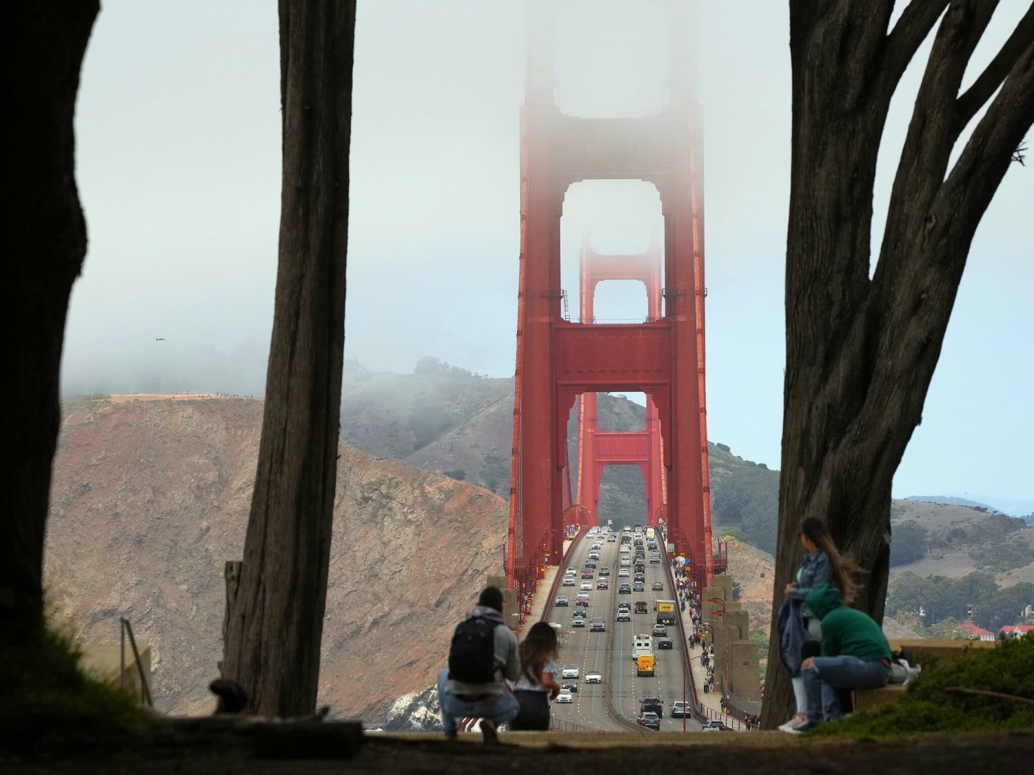 The Golden Gate Bridge in San Francisco. The city’s tourism industry is slowly returning, but it hasn’t fully recovered from the pandemic. Credit...Jim Wilson/The New York Times