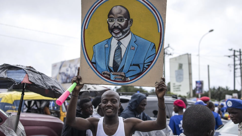 Liberian President George Weah faces 19 rivals in his bid for re-election. © John Wessels, AFP
