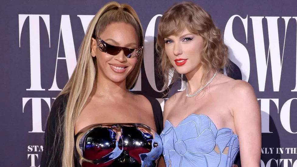 GETTY IMAGES | Beyoncé joined Swift at the premiere