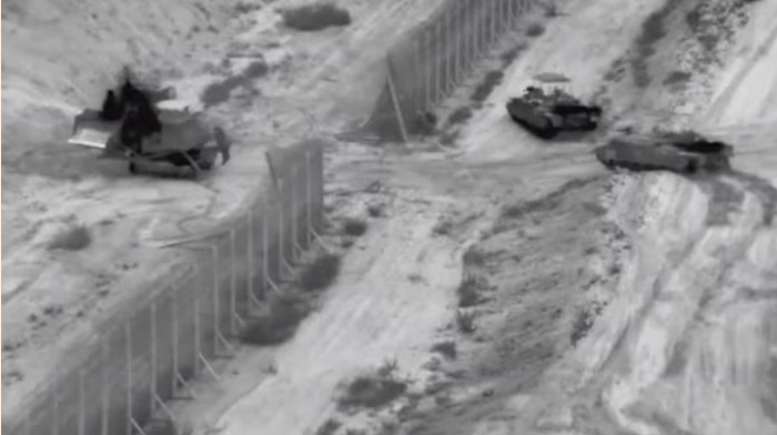 Israeli armoured vehicles during an operation in the northern Gaza Strip, according to a handout from the country’s defence forces released on Thursday © Israel Defense Forces/Reuters