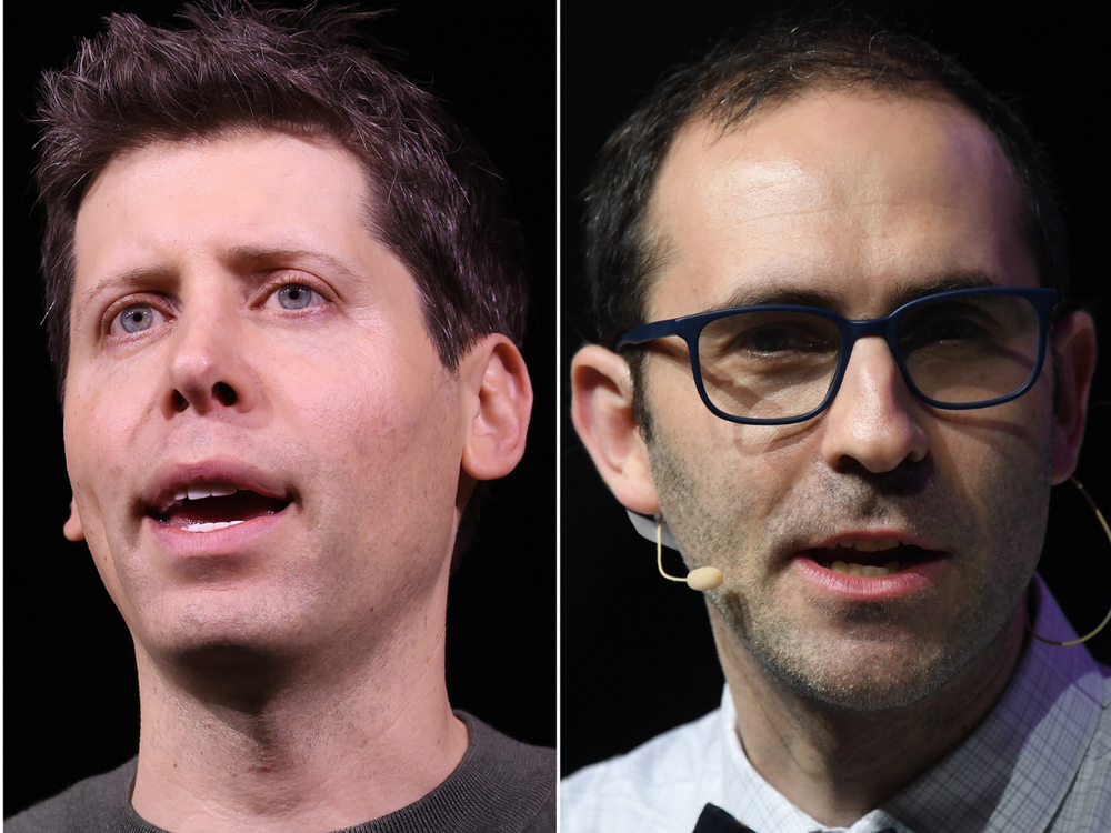Emmett Shear (right) became interim CEO after Sam Altman was ousted. Justin Sullivan/Getty Images, Justin Sullivan/Getty Images, and Eoin Noonan /Web Summit via Getty Images,