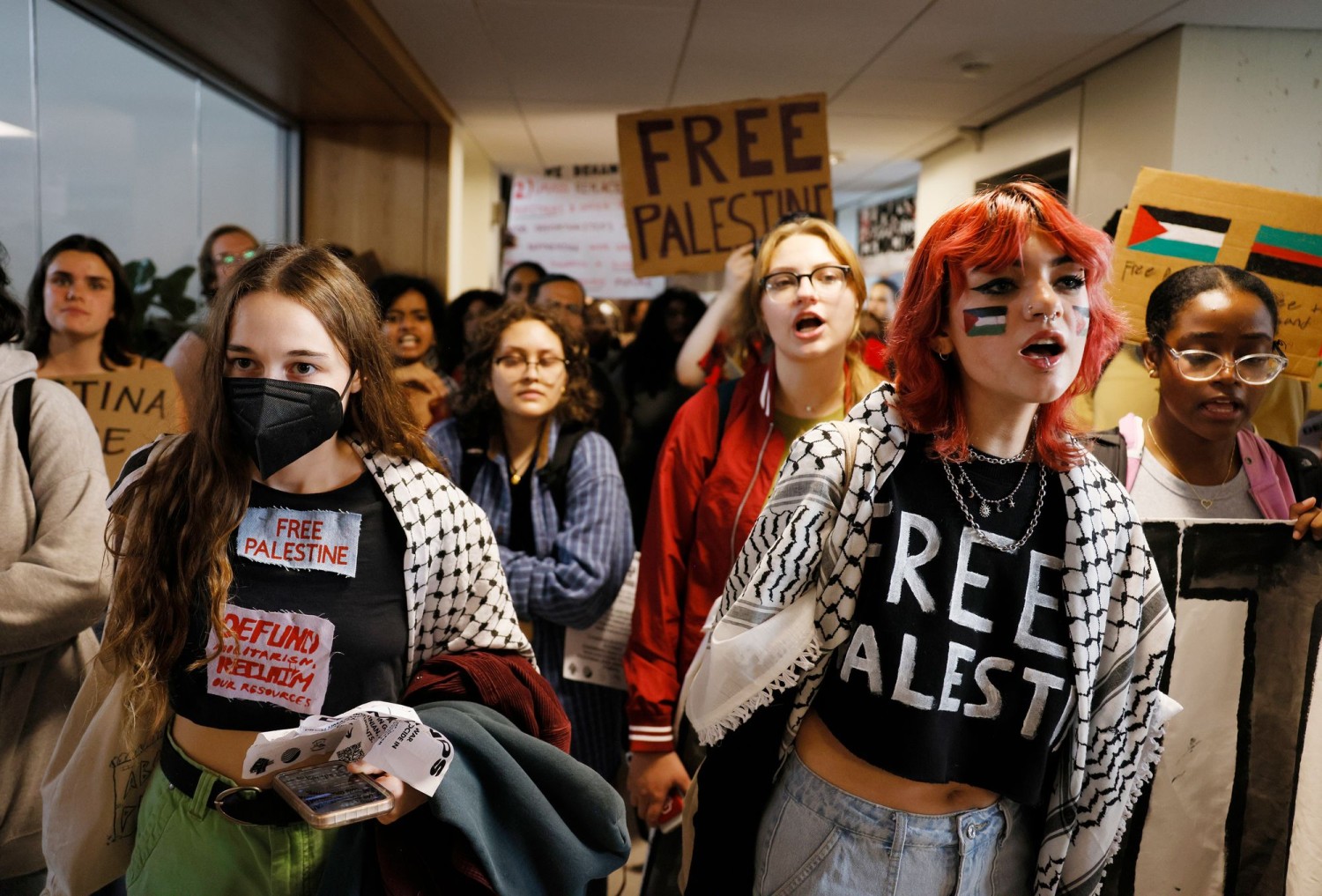 tudents at the University of Massachusetts, Amherst protested outside of the chancellor’s office last month. JESSICA RINALDI/THE BOSTON GLOBE/GETTY IMAGES
