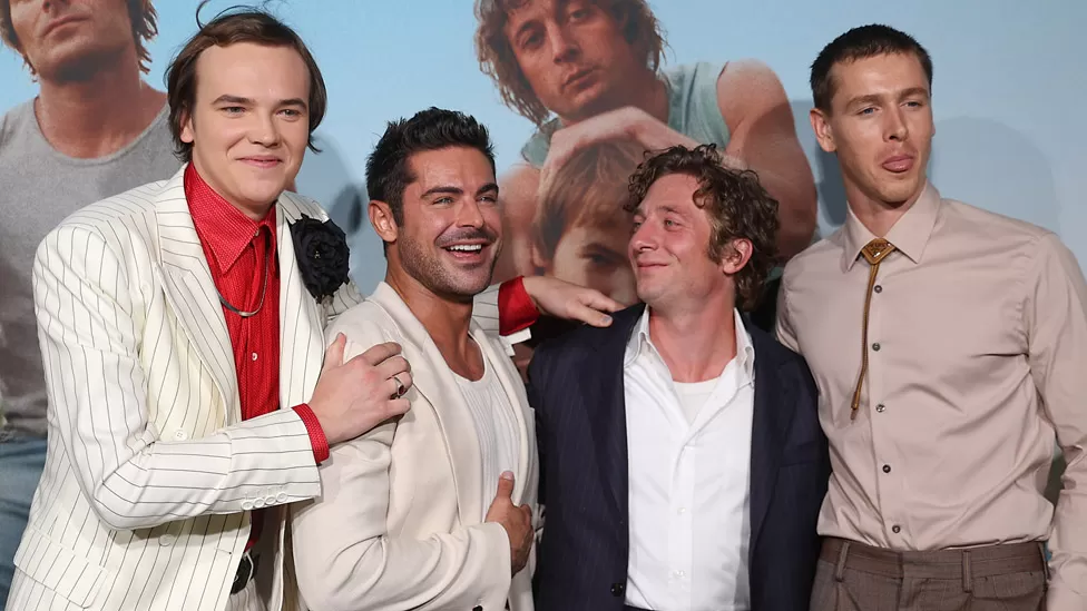 GETTY IMAGES, The stars of The Iron Claw, including Zac Efron and Jeremy Allen White, found out about the deal at the film's premiere