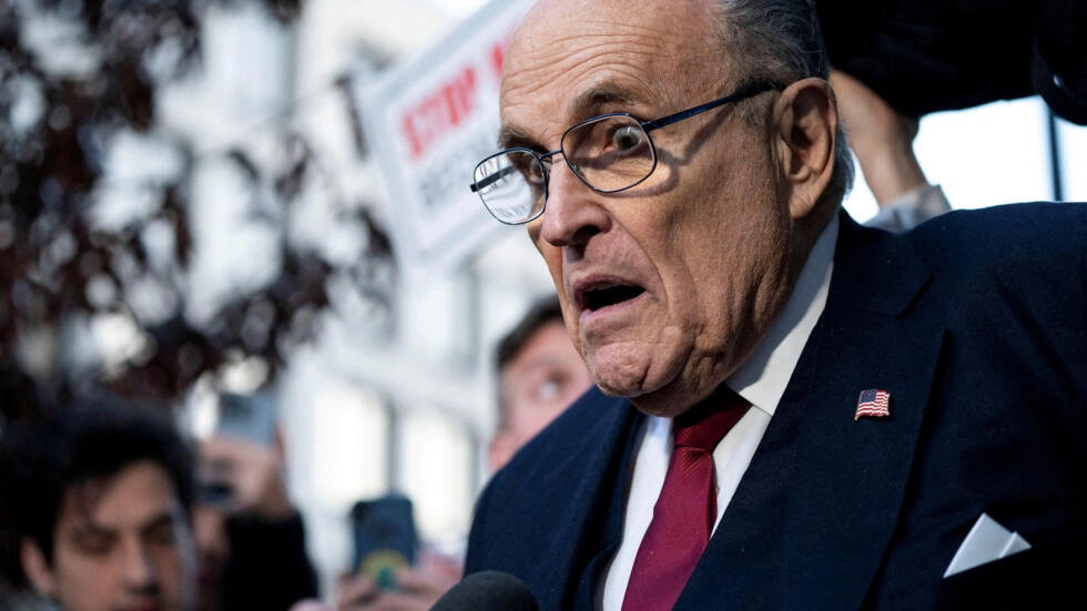 File photo: Former New York Mayor Rudy Giuliani departs the US District Courthouse after he was ordered to pay $148 million in his defamation case in Washington, US, December 15, 2023. © Bonnie Cash, Reuters