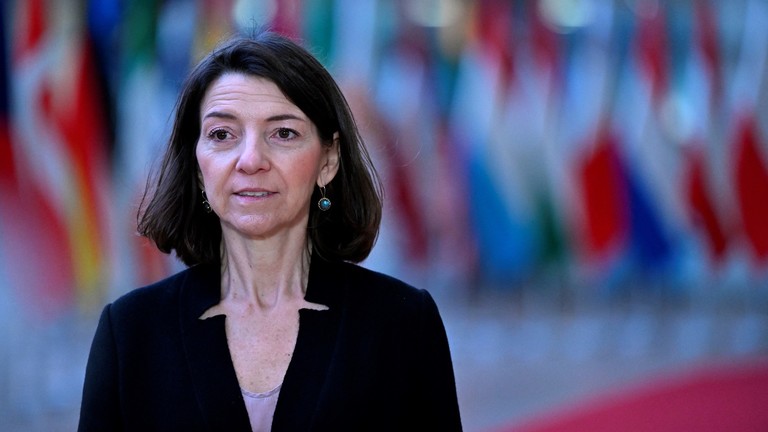 FILE PHOTO: French Secretary of State for Europe Laurence Boone at EU headquarters in Brussels on December 12, 2023. ©  JOHN THYS / AFP