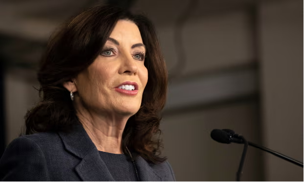 Kathy Hochul said the bill would would ‘upend’ the judicial system Photograph: Yuki Iwamura/AP