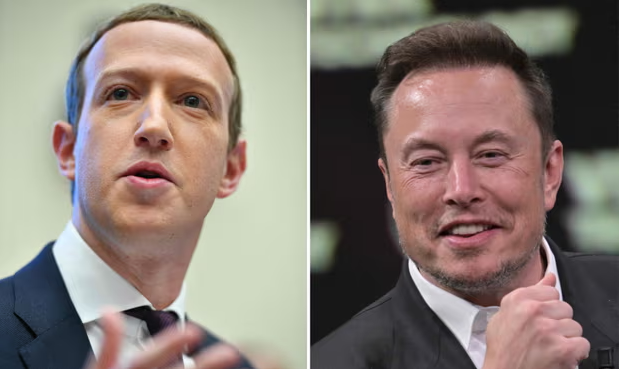 Mark Zuckerberg and Elon Musk talked up a possible cage match this year before thinking better of it. Photograph: Mandel Ngan/AFP/Getty Images