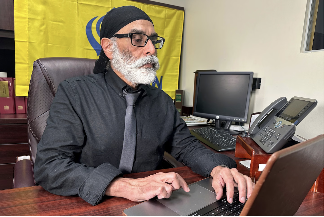 New York-based Sikh separatist Gurpatwant Singh Pannun was targeted for assassination by an Indian official, according to U.S. prosecutors. A technology security firm said crashes of his encrypted messaging apps could have been triggered by hacking attempts. (Ted Shaffrey/AP)