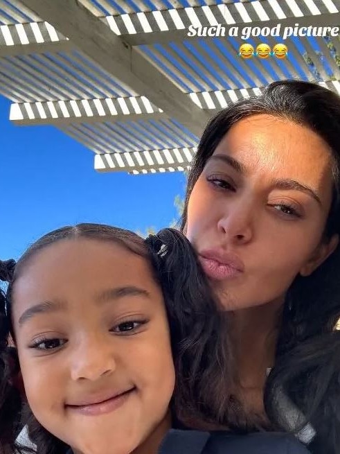 Kim was not wearing any makeup and North did not add any filters to the photos.