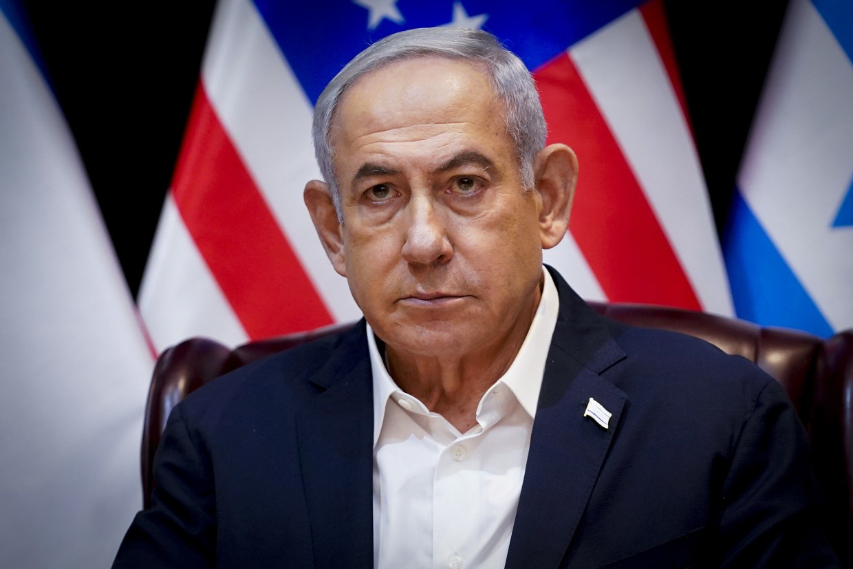Israeli Prime Minister Benjamin Netanyahu on Oct. 18, 2023, in Tel Aviv.Evan Vucci / AP file