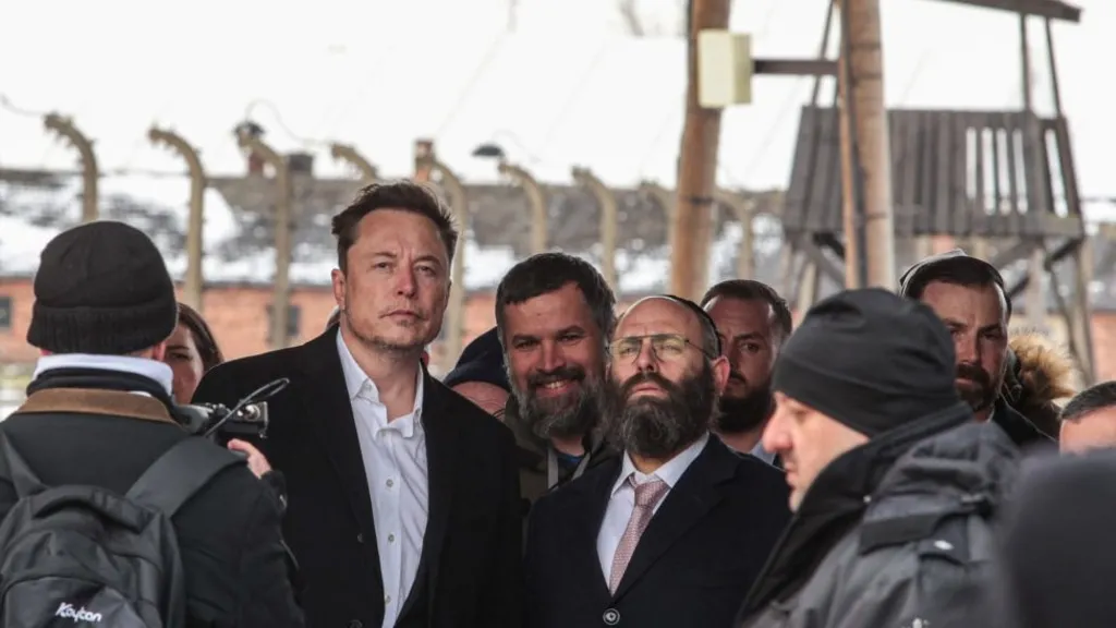 Elon Musk visits site of Auschwitz death camp