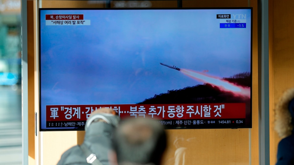 The long-range ballistic missile, which was detected on Monday morning, traveled about 621 miles before crashing into the East Sea.