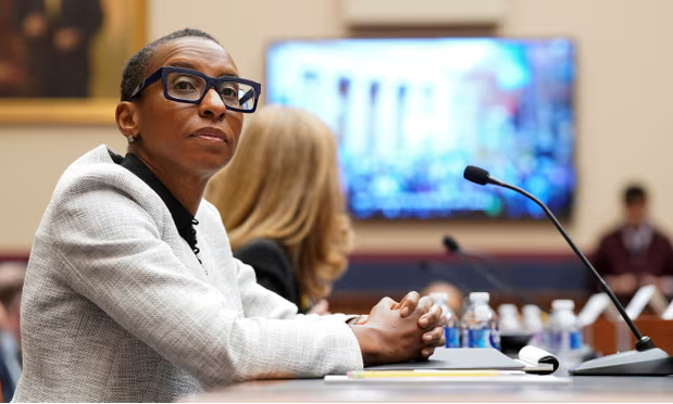 Claudine Gay on Capitol Hill in Washington DC on 5 December 2023. Photograph: Ken Cedeno/Reuters