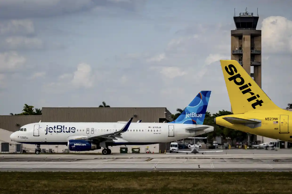 The Biden administration had argued the JetBlue-Spirit deal would lead to fewer flights and higher prices for millions of Americans. Photograph: Eva Marie/Bloomberg via Getty Images