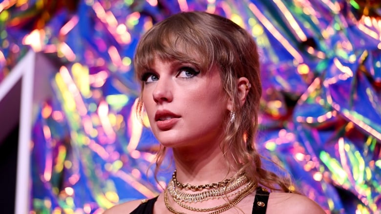 Taylor Swift attends the 2023 MTV Video Music Awards at Prudential Center on Sept. 12, 2023 in Newark, N.J. Swift's music — along with the discography of many other artists — may be removed from TikTok due to an ongoing licensing dispute. (Noam Galai/Getty Images for MTV)