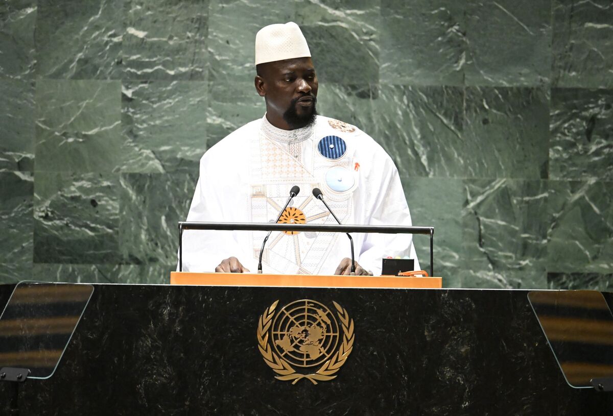 Mamady Doumbouya in 2023. The country has been under military rule since September 2021 when General Mamady Doumbouya seized power in a coup.Photographer: Timothy A. Clary/AFP/Getty Images