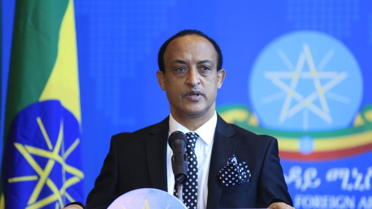 FILE PHOTO: Spokesperson of the Ministry of Foreign Affairs of Ethiopia, Meles Alem holds a press conference in Addis Ababa, Ethiopia on July 14, 2022. ©  Minasse Wondimu Hailu/Anadolu Agency via Getty Images