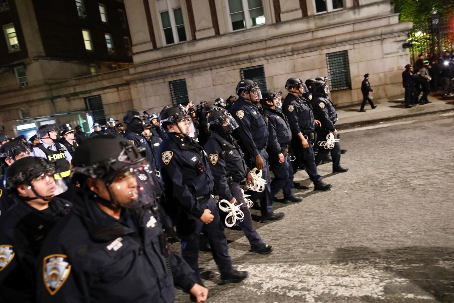 Columbia University’s campus in New York City on Tuesday night. Kena Betancur/AFP via Getty Images