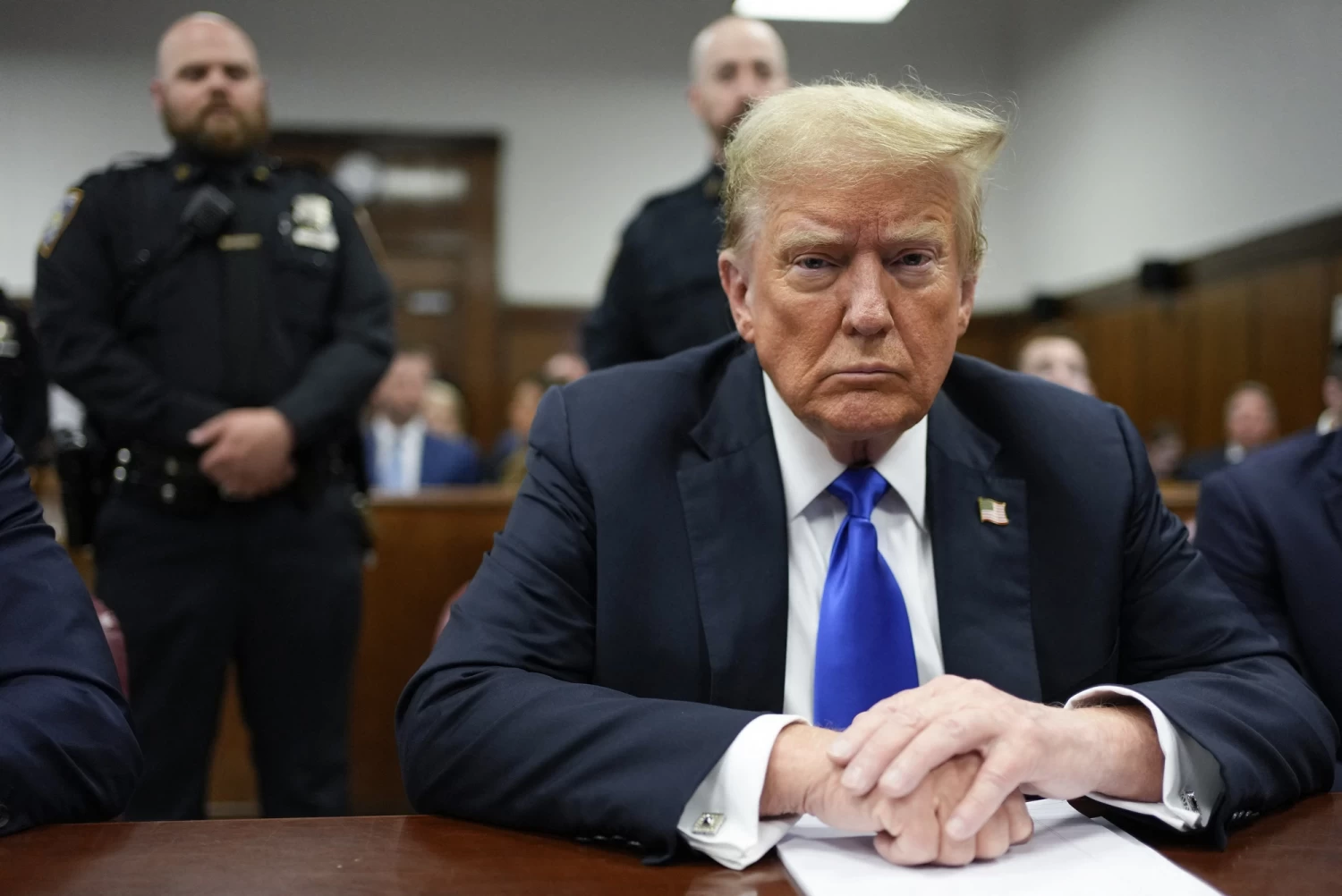 Former President Donald Trump attends his criminal trial at Manhattan Criminal Court, in New York on May 30, 2024. | Pool photo by Seth Wenig
