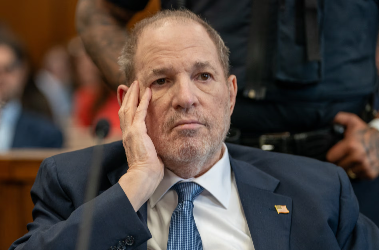 Harvey Weinstein in court in New York on 1 May 2024. Photograph: David Dee Delgado/AFP/Getty Images