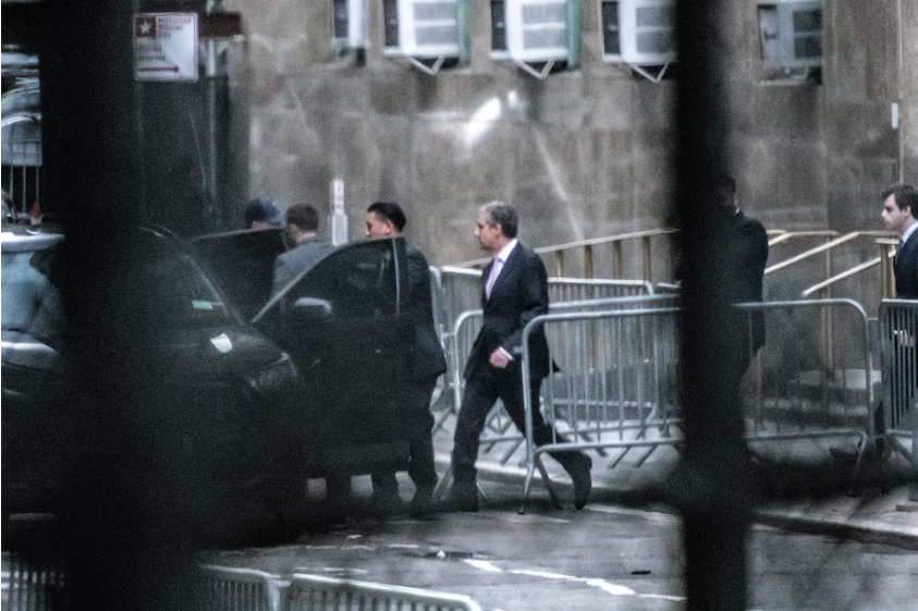 Michael Cohen exits court in New York on Monday after testifying. (Stephanie Keith/Getty Images)