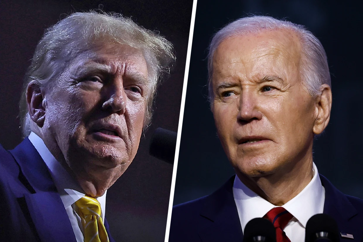 Former President Donald Trump and President Joe Biden.Justin Sullivan, Anna Moneymaker / Getty Images