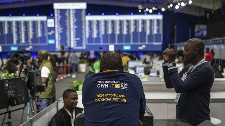 The Independent Electoral Commission National Results Center, Midrand, South Africa, May 31, 2024. © AFP / Michele Spatari/AFP